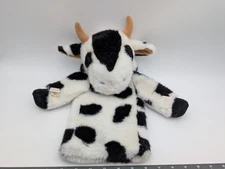 Puppet Factory Cow Hand Puppet Plush Black White 16 Inch Stuffed Animal Toy