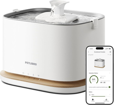 PETLIBRO Upgrade Cat Water Fountain, Cordless Cat Fountain Battery Operated, App