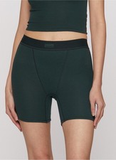  36 SKIMS STRETCH COTTON WOMENS RIB BOXERS GREEN SZ S