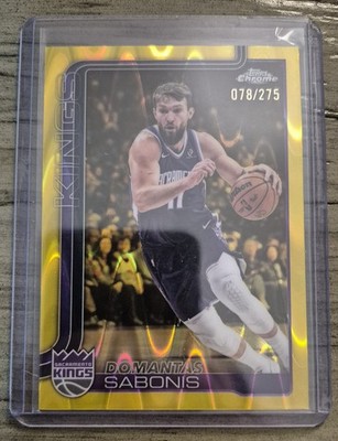 2025- 26 Topps Chrome Update Domantas Sabonis Yellow RayWave Kings /275
