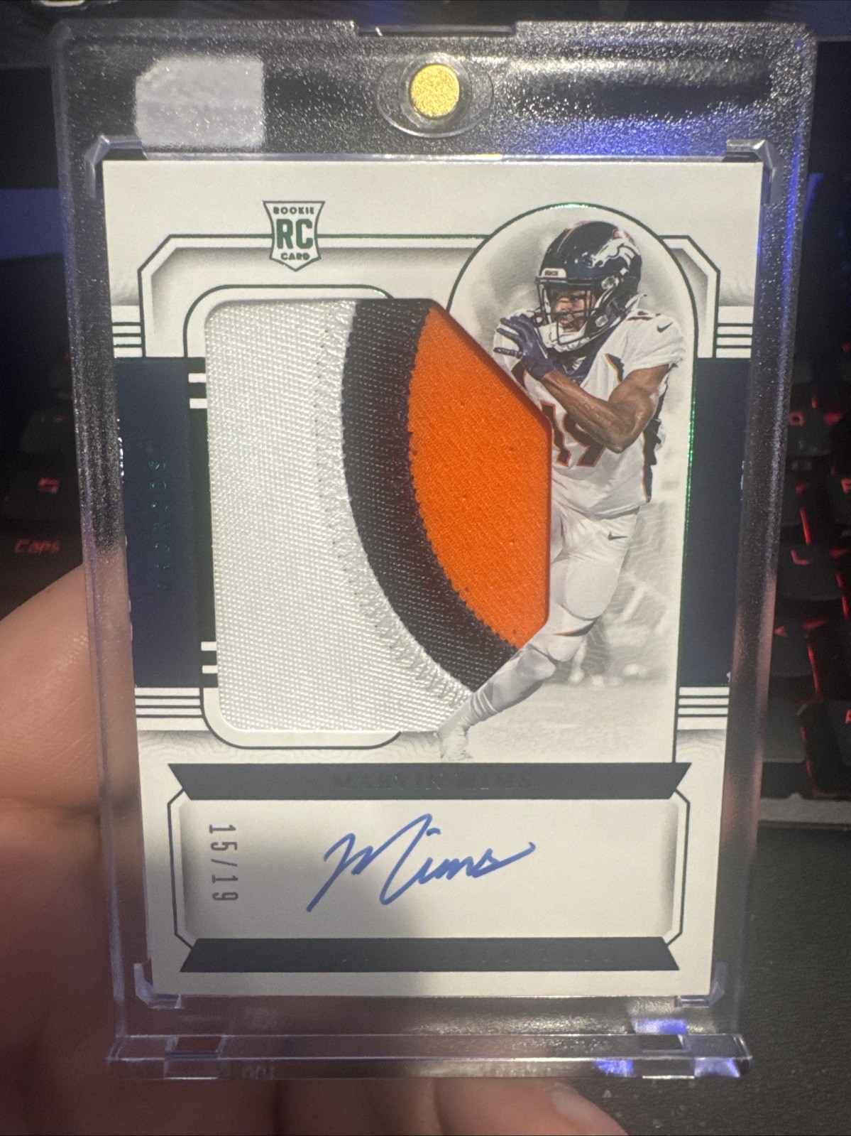 Marvin Mims Panini National Treasures Rookie Material Signatures Rps #21 Base