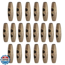 HARFINGTON 20pcs Wooden Toggle Buttons 40mm / 1.6" Wood Olive Sewing Buttons 