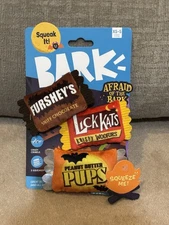 NEW, BARK HALLOWEEN AFRAID OF THE BARK TRICK-OR-SQUEAKS CANDY DOG TOY