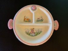 VTG 1944 Thermo-Plate Baby Ceramic Divided Warming Dish -Little Bo Peep-No Lid