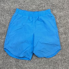 Columbia Shorts Boys Small Blue Nylon Swim Trunks Mesh Lined Drawstring Waist