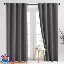 NICETOWN Gray Blackout Curtains for Bedroom 84 inches Long - Ther