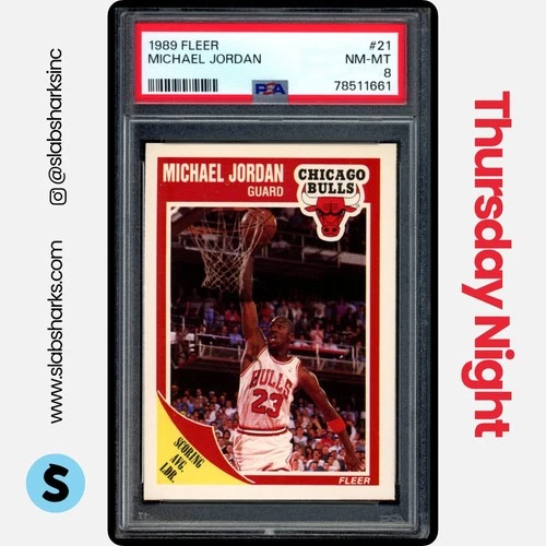 1989 FLEER #21 MICHAEL JORDAN PSA 8