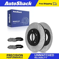 Front Drilled Slotted Brake Rotors Ceramic Pads for Acura RL TL Honda CR-V