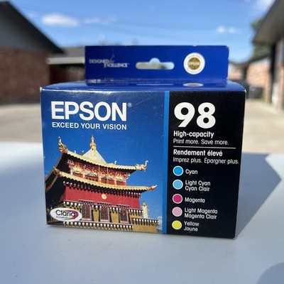 Genuine Epson 98 Ink Cartridges 6 Pack Exp 2015 Brand NEW Still Sealed