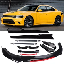 Front Bumper Lip Spoiler Splitter Body Kit Side Skirt Rear Lip For Dodge Char
