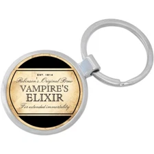 Vampire Elixir Vintage Design Keychain - Includes 1.25 Inch Loop for Keys