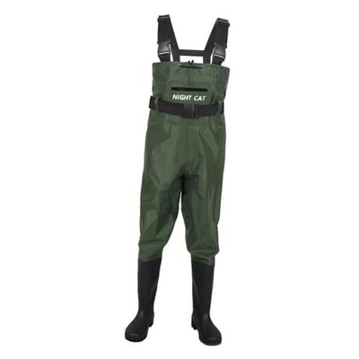  Fishing Waders for Men Women US Men 8 / Women 9 Green Nylon Pvc Wader