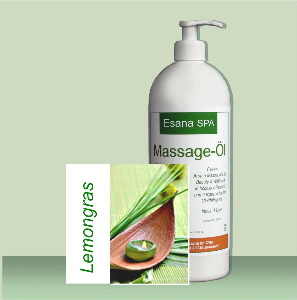 Esana SPA Aroma-Massageöl "Lemongras" für Beauty & Wellness 1 Liter.