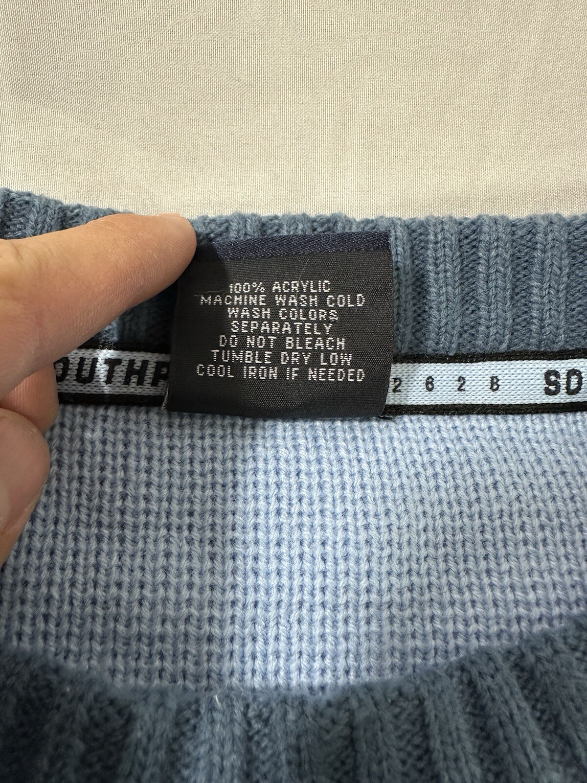 Vintage Southpole Blue Patchwork Pullover Sashiko… - image 14