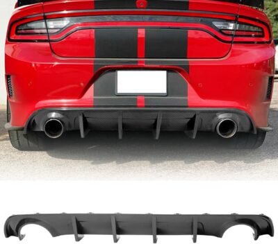 Rear Bumper Diffuser Lip for 2015-2023 Dodge Charger Base SXT PP Carbon Fiber