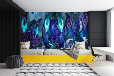 3D Lila Drache C405 Tapete Wandbild Fototapete Ruth Thompson Amy
