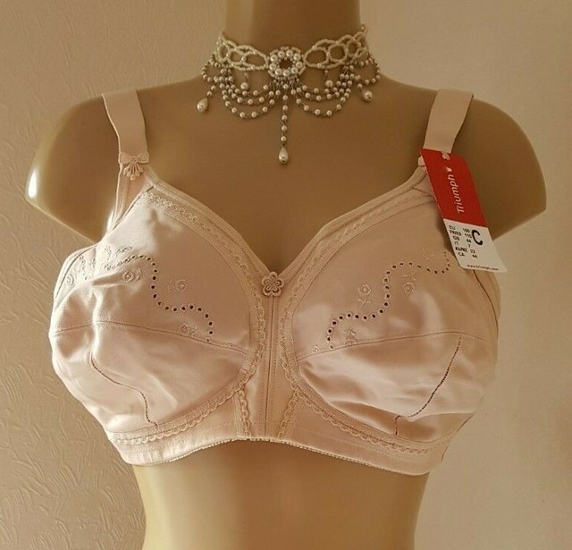 Triumph Doreen Cotton 01 N Full Cup Non Wired Bra 40dd in White for