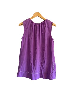 Marni Sleeveless Top Silk Blouse Purple Size XXS (IT 36) NWT