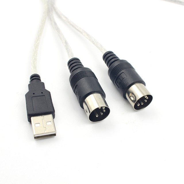 Digital USB IN-OUT MIDI Interface Cable Converter PC to Music Keyboard Cord Hw