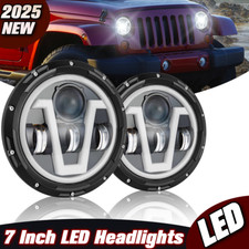 Pair 7Inch Round LED Headlights Halo Projector DRL Lamps for MG MGB GT 1966-1980