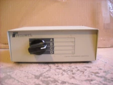Fellowes Data Transfer Switch Box A B C D 4 devices to one common device VINTAGE