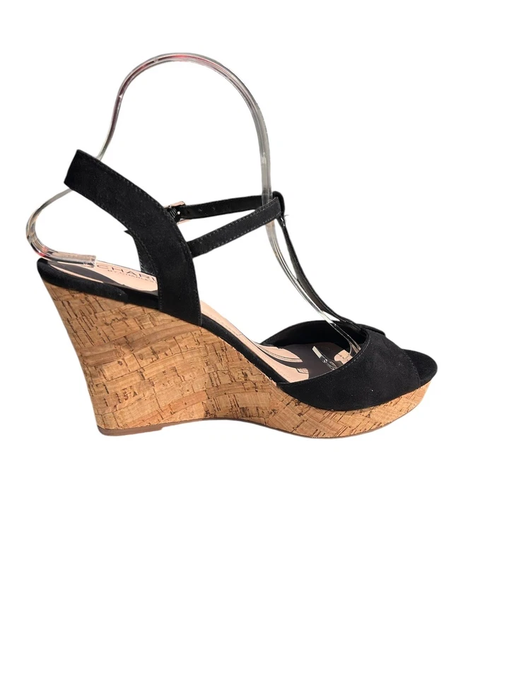 Zapatos Charles by Charles David para mujer de tacón de cuña negros de gamuza sintética corcho talla 9,5 Foto 4 de 4