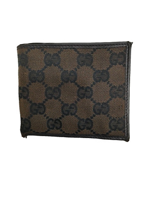 Authentic GUCCI Logo Leather Bifold Wallet Auth Made In ITALY | eBay