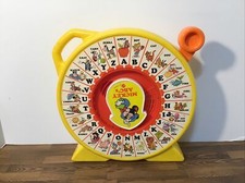 Vintage 1989 Disney Mickey Mouse ABC's Mattel See 'n Say Talks Sound Pull Toy