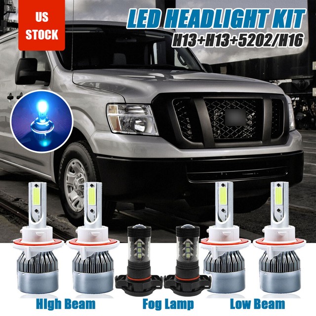 6x 8000K LED Headlight Hi/Lo Beam Fog Lamp Bulbs Kit For 201213 Nissan