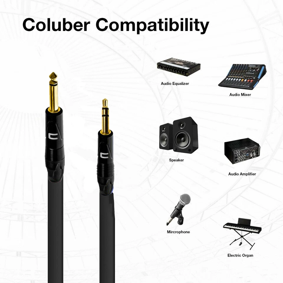 1/4" TS Male to 3.5 TRS Unbalanced Cable - Custom Length Color Professional Cord - Image 3 of 4