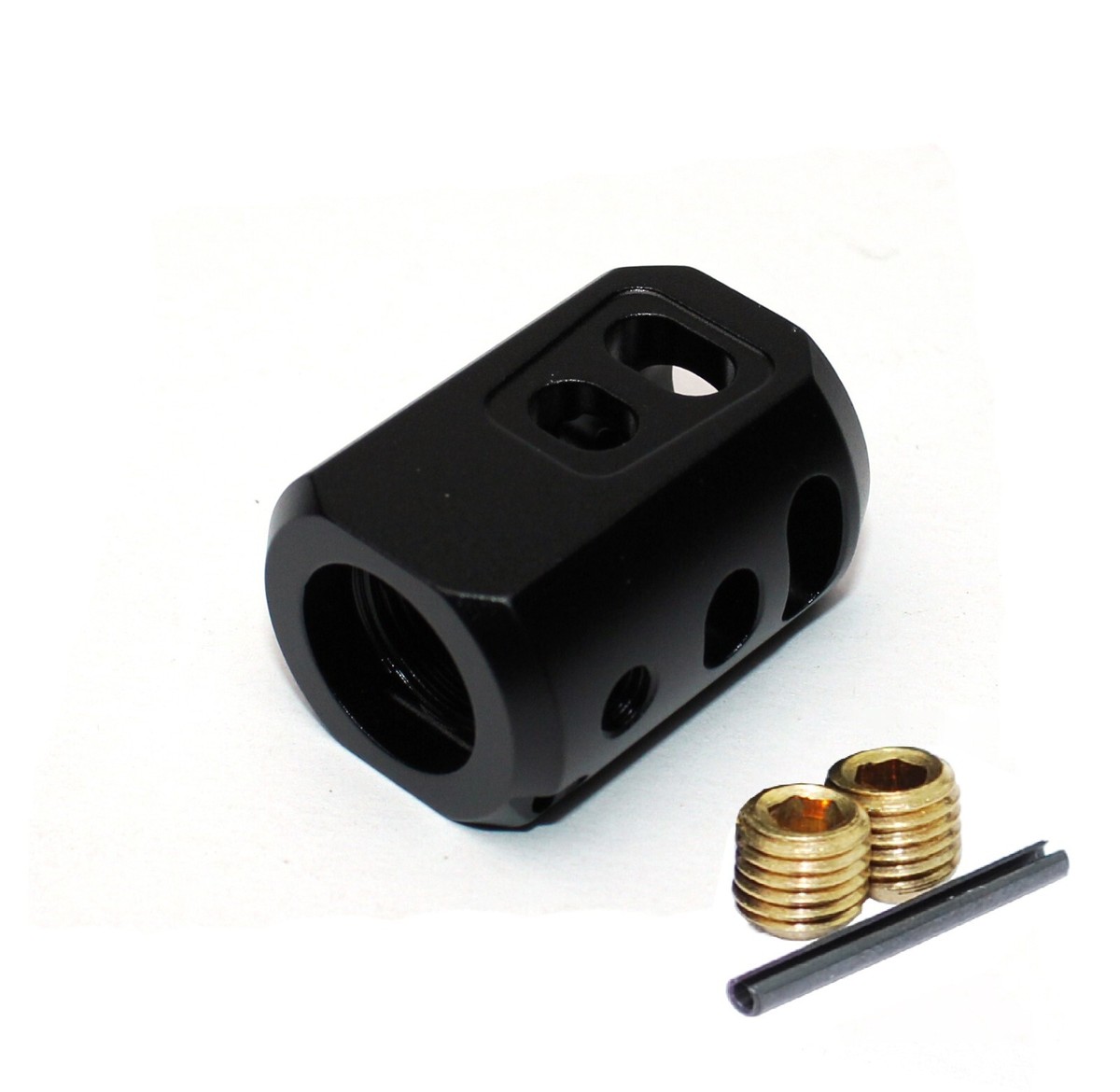 Anodized Aluminum 9/16x24 TPI Muzzle Brake Compensator For .40Cal
