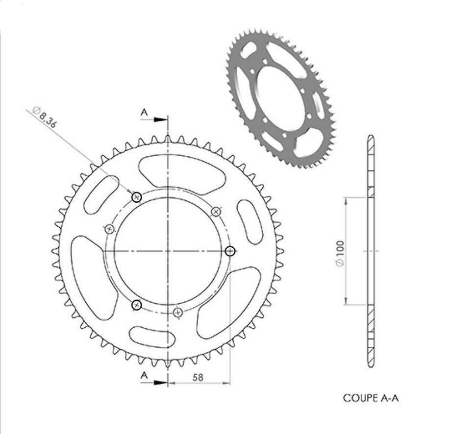 Couronne 52 dents XP6 idéale pour restaurer votre mécaboite vintage de 1999
