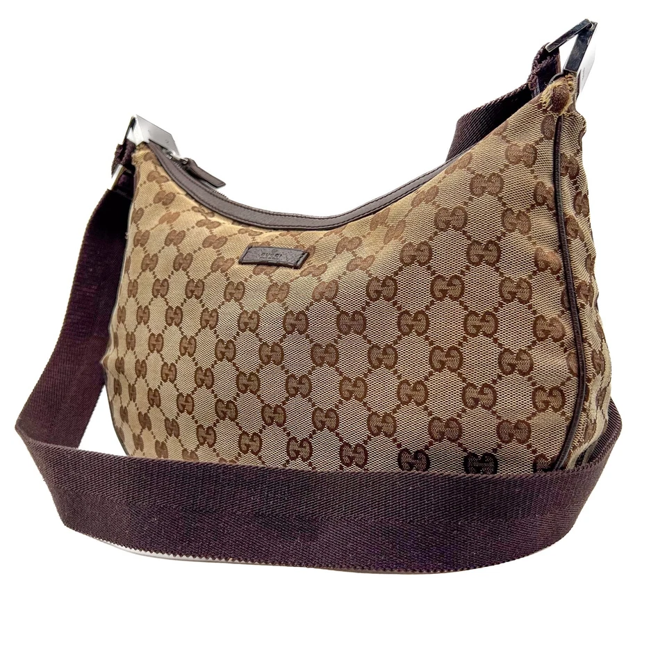 Gucci Canvas Leather GG Supreme Crossbody Shoulder Bag Brown 122790 Authentic - Image 2 of 4