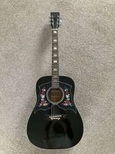Kay 500 Black Roses Vintage Electro Acoustic Guitar - 1970s Made In Korea Mik