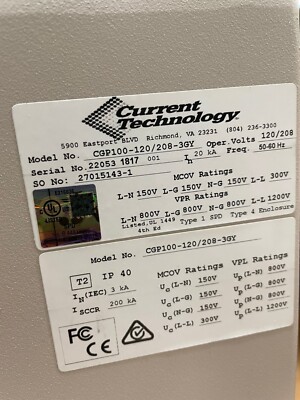 CurrentGuard Plus Surge Protective Device, CGP 100-120/208-3GY