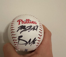 Signed baseball ball - multiple players including Mick Abel, Brandon Marsh