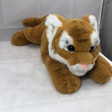 FAO Schwarz Toy Plush Lying Tiger Stuffed Animal Super Soft