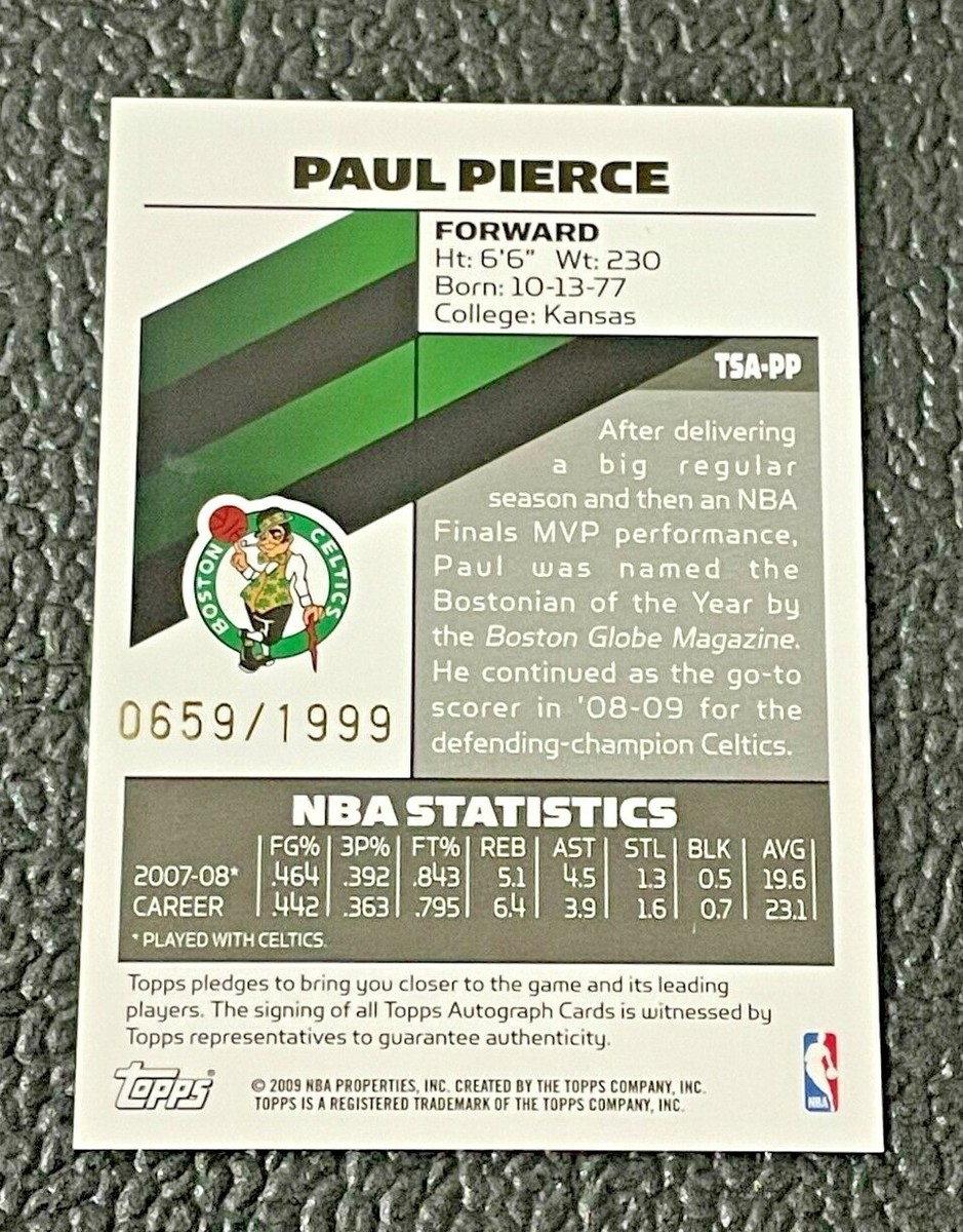 NBA UD BLACK 9/15 Paul Pierce 直筆サインカード Single,NBA,直筆サインカード ｜カードファナティック公式通販