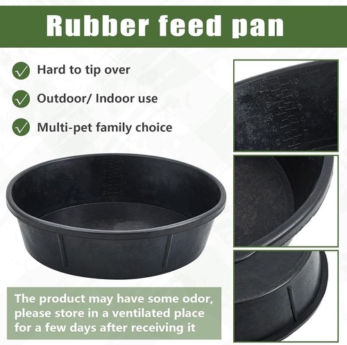 Sturdy 3-Gallon Rubber Feed Pans for Horses, Chickens, Dogs - Heavy-Duty Design - Picture 5 of 9