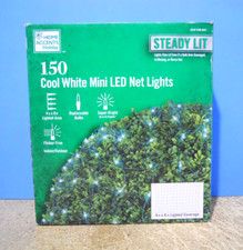 Home Accents 150 COOL WHITE MINI LED NET LIGHTS Steady Lit Christmas 4'x6 ft