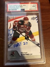 2020-21 Upper Deck AHL Auto Auto Michael Bunting #74 Rookie Auto RC PSA 9 MINT
