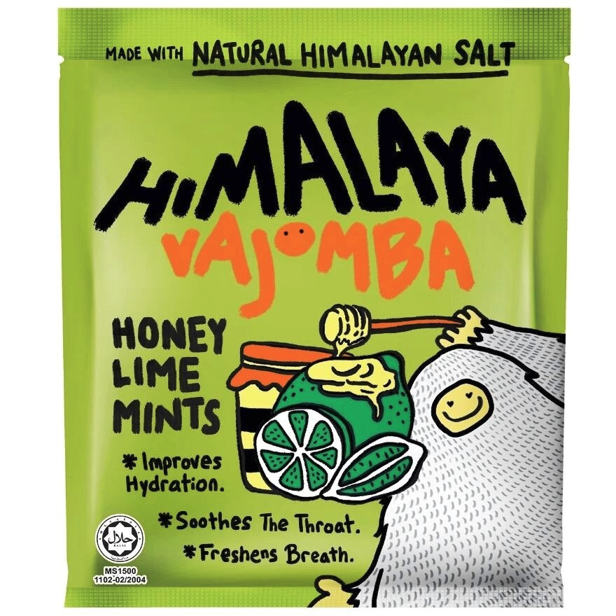 5 Packets of HIMALAYA Vajomba Honey Lime Mints 15g with Natural