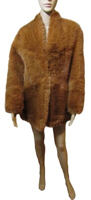 NWT MANGO Fluffy & Stylish Faux Fur Burnt Orange Teddy Bear Coat Size XS