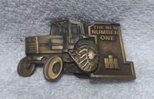 Gold International IH The New Number One Tractor Buckle Spec Cast Vintage