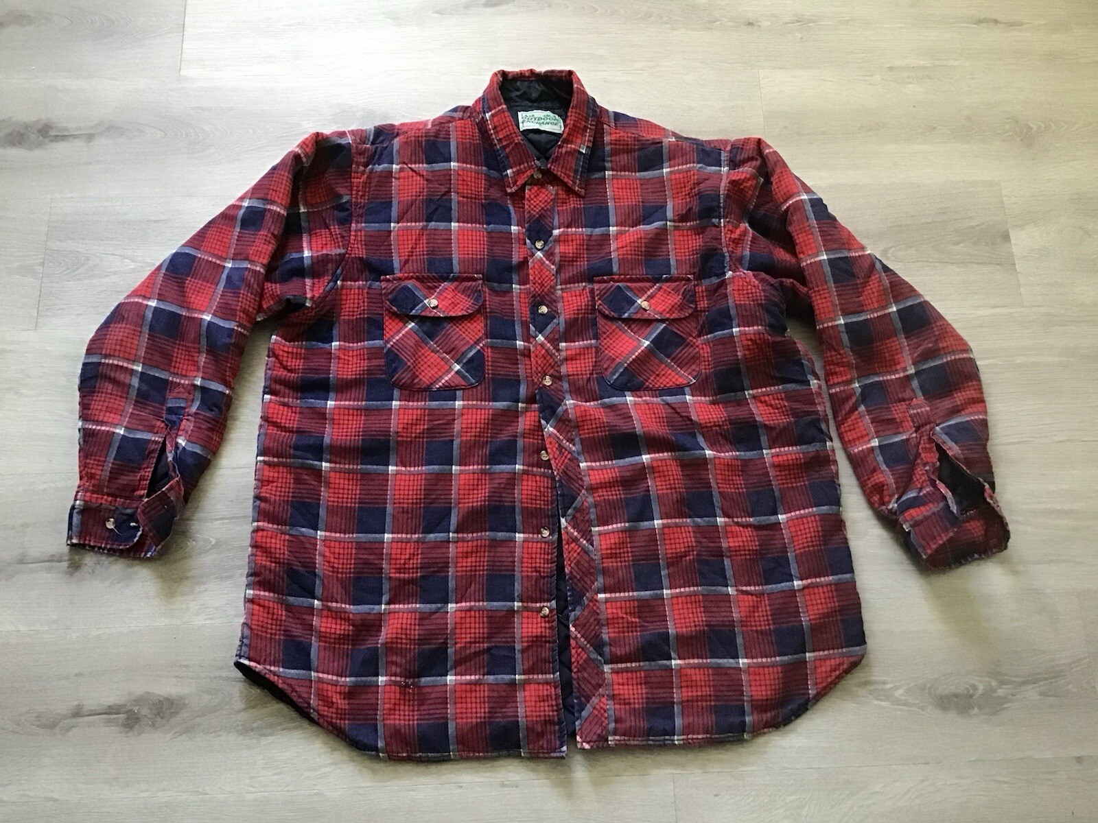Vintage Men's XL Flannel Button-Up Shacket Long Sleeve Outdoor Jacket