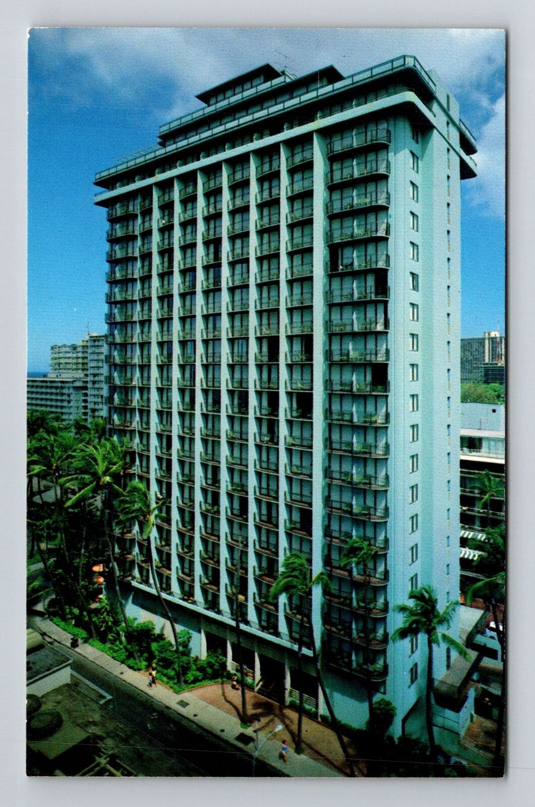 Vintage Waikiki Hawaii Tower of Reef Hotel Postcard