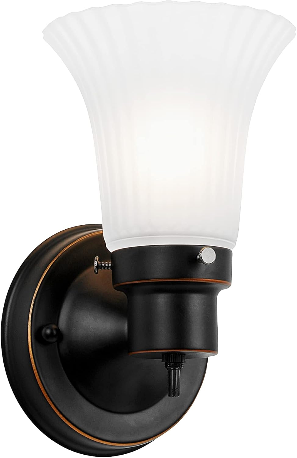 Dimmable Frosted Flute Glass Wall Sconce with Twist Design