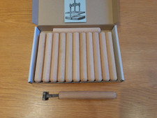 BOOKBINDING FINISHING TOOL HANDLES, BEECH 5½” LONG, ¾" DIAMETER, 1 DOZ, OR ½ DOZ