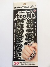 Good Luck Trolls Instant Nail Art 20 Self-Adhesive Wraps USA Made Halloween