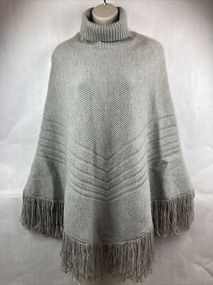 Banana Republic Womens Gray Merino Wool Poncho Pull Over Sweater Knit Size  XS/S - Main Image